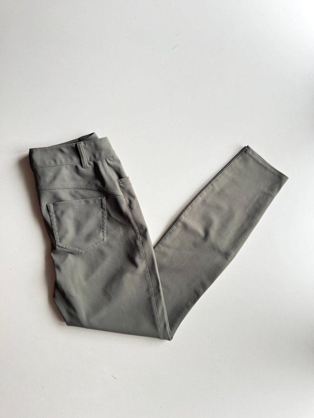 LULULEMON City Sleek Grey Sage Green 5 Pocket Warpstreme Skinny Pants , Size 27